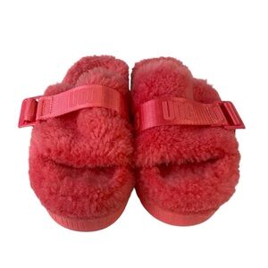UGG FLUFFITA SLIDE STRAWBERRY SORBET PLATFORM SANDAL US 7
